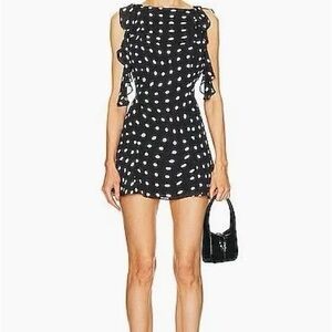 LPA Black and White Polka Dot Mini Dress